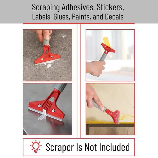 Alt view image 4 of 7 - Replacement Scraper Blades, 4 Inch, 30 Pcs, Scraper Blades, Floor Scrapper Blade, Replacement Razor Blades, Carbon Steel Razor Blades, Paint Scraper Blades, 4 Inch Scraper Blades