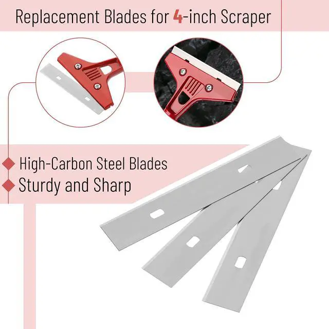 Alt view image 3 of 7 - Replacement Scraper Blades, 4 Inch, 30 Pcs, Scraper Blades, Floor Scrapper Blade, Replacement Razor Blades, Carbon Steel Razor Blades, Paint Scraper Blades, 4 Inch Scraper Blades