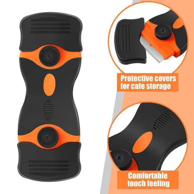 Alt view image 4 of 7 - 9 Pcs Plastic Scraper Tool Sticker Plastic Razor Blade Scraper Plastic Pick Plastic Non Scratch Tool Putty Knife for Window Floor Label Removal Paint Cleaning(Black)