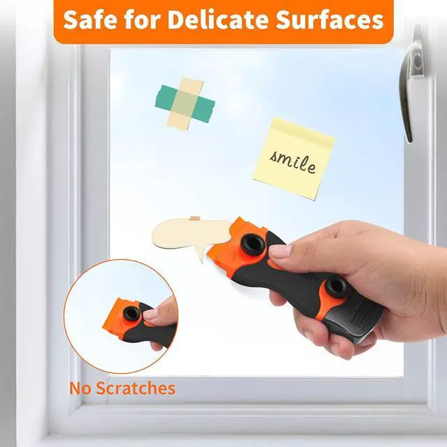Alt view image 4 of 6 - Razor Blade Scraper Tool - Razor Scraper with 40 Metal & Plastic Blades, Sticker Cleaning Remover for Paint, Decal, Adhesive, Label & Caulk, Glass Scraper for Window, Cooktop, Oven & Stove Top