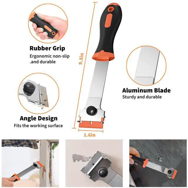 Alt view image 3 of 7 - Razor Blade Scraper Tool Set, 4 Pack Paint Scrapers with 30 Plastic & 30 Metal Blades, Safe Non-Scratch Glass Scraper for Stickers & Paint