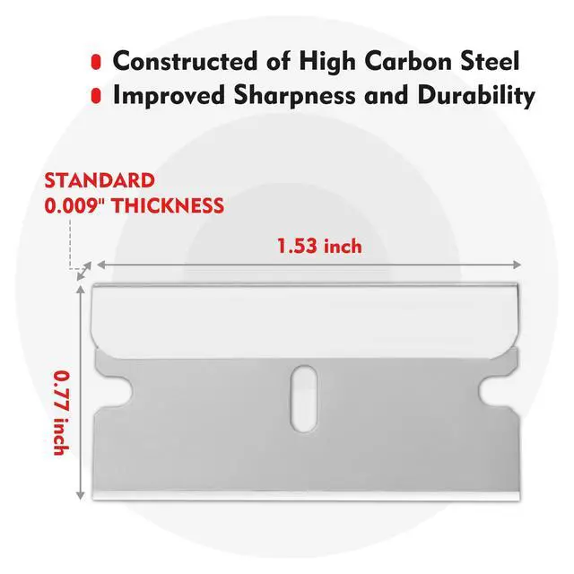 Alt view image 2 of 7 - 100-Pack Single Razor Edge Blades, Industrial Scraper Blade, High Carbon Steel One Edge Razor Blades