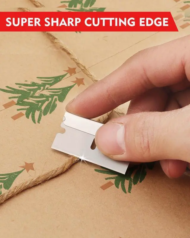 Alt view image 3 of 7 - 100-Pack Single Razor Edge Blades, Industrial Scraper Blade, High Carbon Steel One Edge Razor Blades