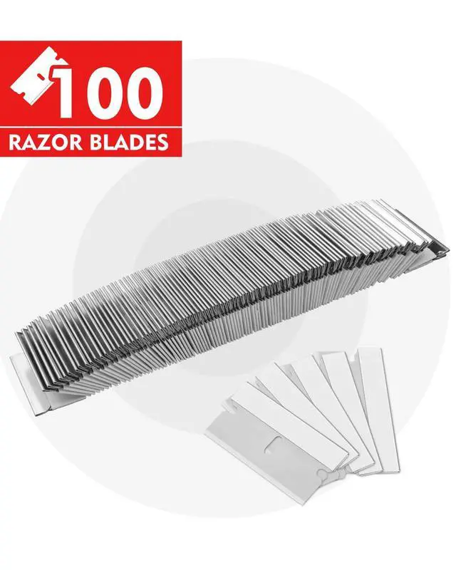 Alt view image 5 of 7 - 100-Pack Single Razor Edge Blades, Industrial Scraper Blade, High Carbon Steel One Edge Razor Blades