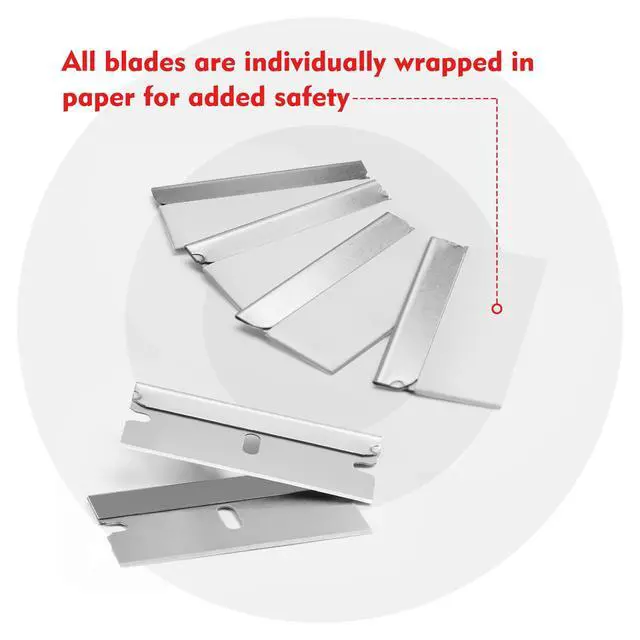 Alt view image 6 of 7 - 100-Pack Single Razor Edge Blades, Industrial Scraper Blade, High Carbon Steel One Edge Razor Blades