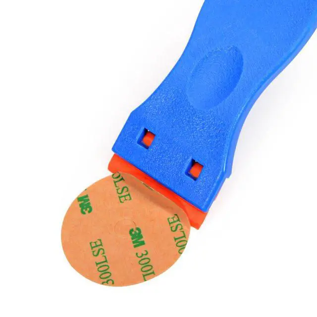 Alt view image 3 of 7 - 1.5" Plastic Razor Scraper with 10pcs Double Edged Plastic Blades for Removing Labels Stickers Decals on Glass Windows