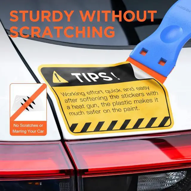 Alt view image 3 of 7 - Plastic Razor Blades Scraper Tool - 2 Pack Wall Paint Remover with 100 Pcs Plastic Blades Kit No Scratch Car Window Glass Wood Sticker Removal Floor Stove Kitchen Vinyl Adhesive Decal Tape Cleanings