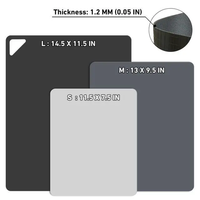 Alt view image 3 of 7 - Flexible Plastic Cutting Boards Mats for Kitchen, Flexible Non Slip Cutting Mat, Thin Cutting Sheets, BPA Free, Dishwasher Safe, Multi Sizes
