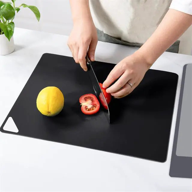 Alt view image 6 of 7 - Flexible Plastic Cutting Boards Mats for Kitchen, Flexible Non Slip Cutting Mat, Thin Cutting Sheets, BPA Free, Dishwasher Safe, Multi Sizes