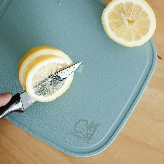 Alt view image 4 of 6 - Select Wheat Straw Cutting Board and Knife Set, 10 inch x 7.5 inch, Blue