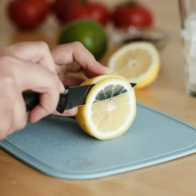 Alt view image 6 of 6 - Select Wheat Straw Cutting Board and Knife Set, 10 inch x 7.5 inch, Blue
