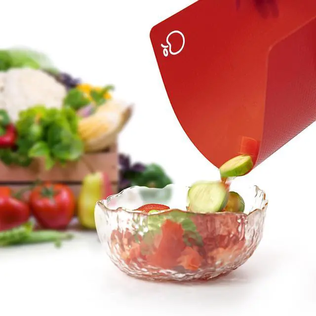 Alt view image 5 of 5 - 4 Pieces Flexible Cutting Boards, BPA Free Plastic Cutting Boards for Kitchen, Non Slip Cutting Mat for Meat and Vegetables