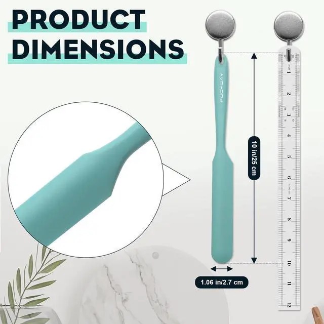Alt view image 2 of 7 - 3pcs Silicone Jar Spatulas 10in Long Skinny Heat-Resistant, Narrow Spatula Set for Scraping Peanut Butter, Sourdough, Jam in Small Containers, Blenders & Baking (Green)