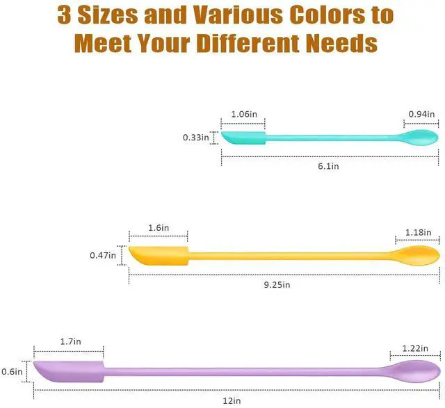 Alt view image 3 of 7 - Silicone Spatula Set (6Pcs) - Mini Scraper Tool for Beauty & Food - Reach Every Last Drop, Multi-Size Spatulas for Makeup Jars, Lotion Bottles & Kitchen Containers (Color #4)