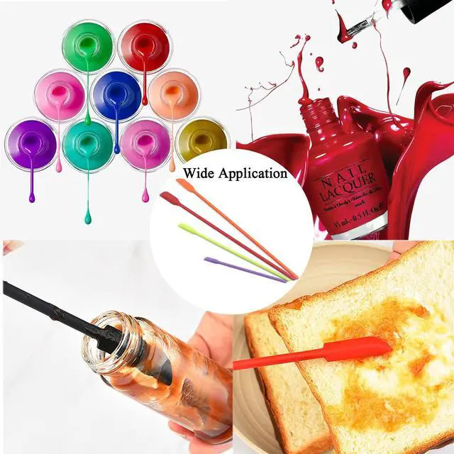 Alt view image 6 of 6 - Beauty Spatula 4 PCS Makeup Spatula Mini Silicone for Cosmetics & Kitchen - 3 Sizes