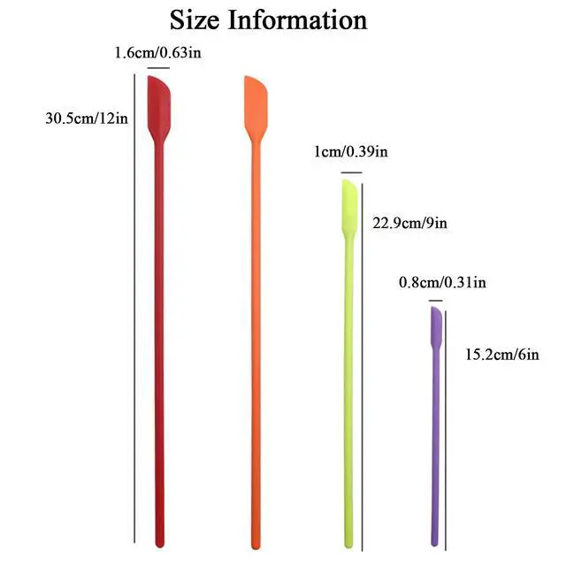 Alt view image 2 of 6 - Beauty Spatula 4 PCS Makeup Spatula Mini Silicone for Cosmetics & Kitchen - 3 Sizes