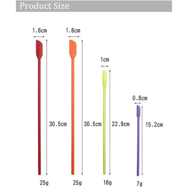 Alt view image 2 of 7 - Mini Spatula Silicone Small for Makeup Spatula- Thin Jar for Thin Jar/Kitchen Bottles/Cosmetic Bottles 4Pack (Multicolor)