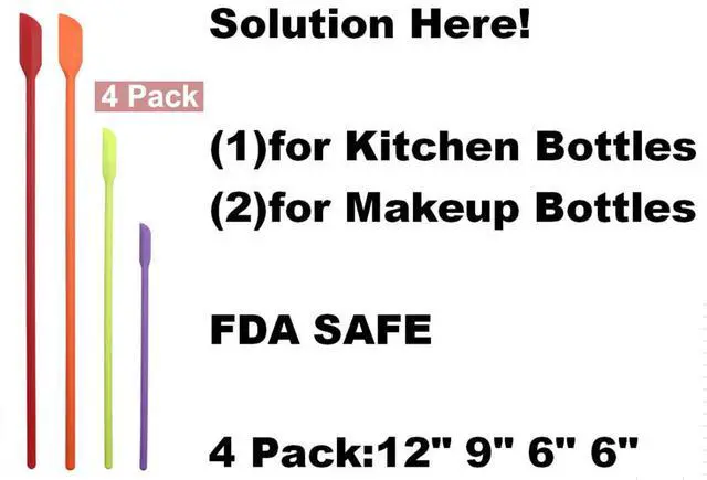 Alt view image 4 of 7 - Mini Spatula Silicone Small for Makeup Spatula- Thin Jar for Thin Jar/Kitchen Bottles/Cosmetic Bottles 4Pack (Multicolor)
