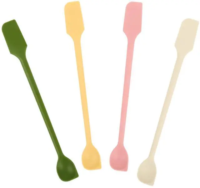 Main image of Silicone Jar Scraper Set of 4, Double-Headed, 10.2-Inch, Mini Spatula & Spoon for Jam Jars & Makeup