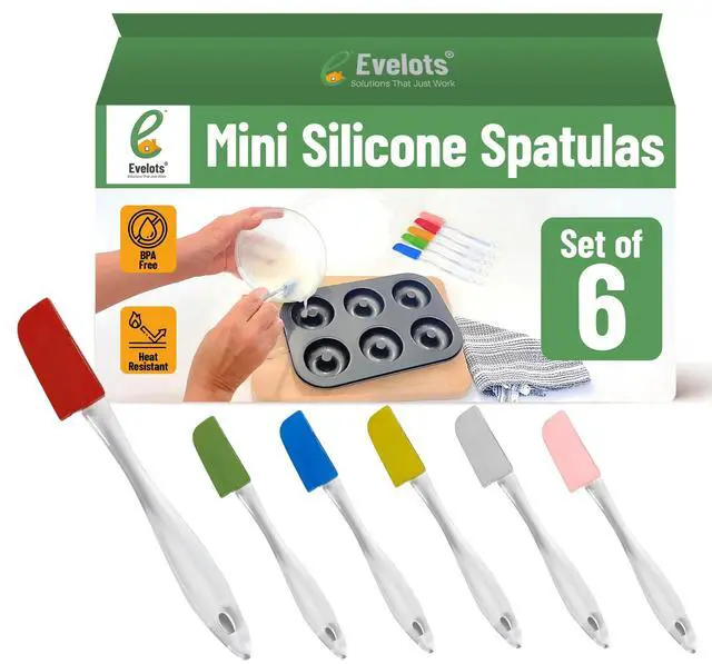 Main image of Set of 6 Mini Silicone Spatulas for Kitchen Cooking & Baking, Small Silicone Cooking Utensils, Heat Resistant BPA Free - Up To 446 Degrees
