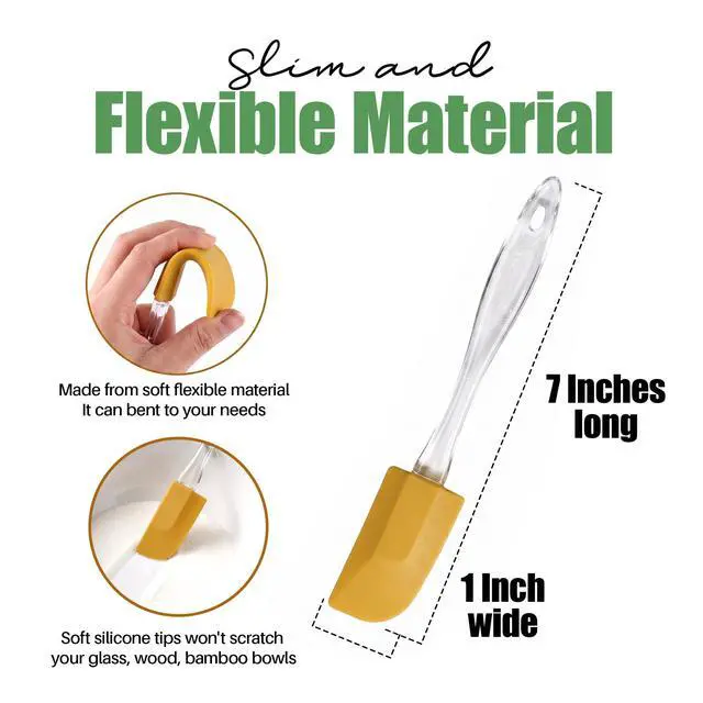Alt view image 3 of 7 - Set of 6 Mini Silicone Spatulas for Kitchen Cooking & Baking, Small Silicone Cooking Utensils, Heat Resistant BPA Free - Up To 446 Degrees