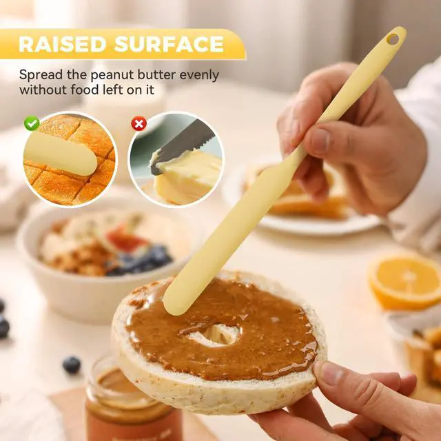 Alt view image 6 of 7 - 4 Pcs Silicone Jar Spatula Set, Sourdough Spurtle, Jar Scraper, Long Handle Thin Spatulas, Perfect for Jars, Bottles, Containers, Mixing, Scraping, Spreading Jam, Cake Icing and Sourdough Tools. (4)