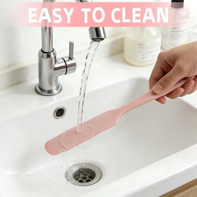 Alt view image 6 of 7 - 8 Pack Silicone Jar Spatula Set Long Handle Small Skinny Spatulas 9.4" & 8.1", Flexible Heat Resistant Silicone Scraper for Baking, Mixing & Sourdough Starter (Purple Green Pink Yellow)