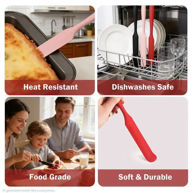 Alt view image 3 of 7 - Silicone Jar Spatula,Long Handle Sourdough Spatula