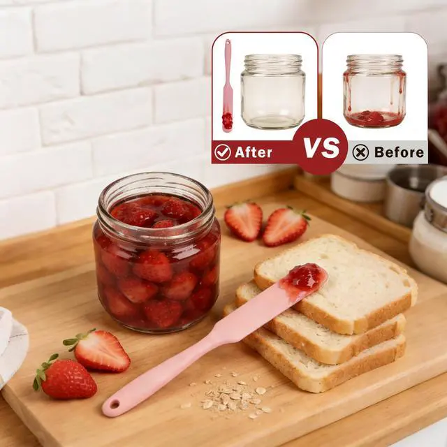 Alt view image 4 of 7 - Silicone Jar Spatula,Long Handle Sourdough Spatula