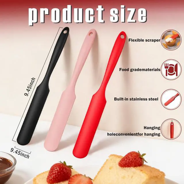 Alt view image 2 of 7 - Silicone Jar Spatula,Long Handle Sourdough Spatula