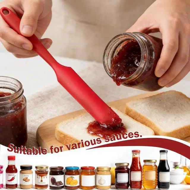 Alt view image 6 of 7 - Silicone Jar Spatula,Long Handle Sourdough Spatula