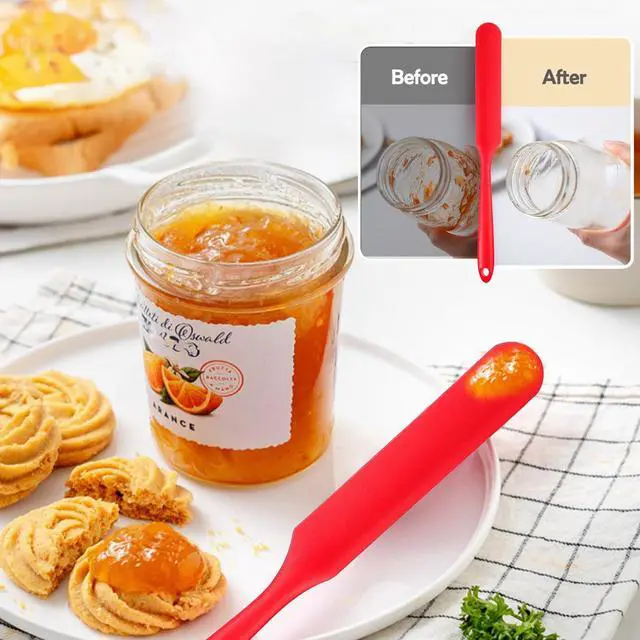 Alt view image 2 of 7 - Silicone Jar Spatula, 3Pcs Spatulas Kitchen Set, Heat Resistant Jam Spreader for Baking Mixing Cake Cream Butter Scraper