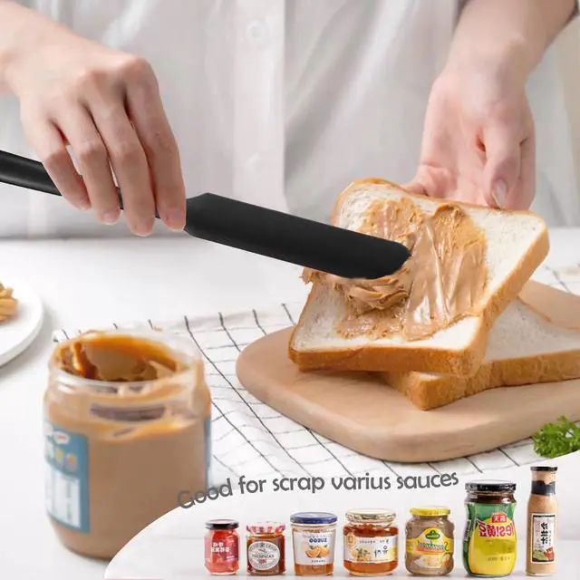 Alt view image 7 of 7 - Silicone Jar Spatula, 3Pcs Spatulas Kitchen Set, Heat Resistant Jam Spreader for Baking Mixing Cake Cream Butter Scraper