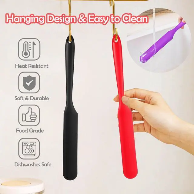Alt view image 6 of 7 - Silicone Jar Spatula, 3Pcs Spatulas Kitchen Set, Heat Resistant Jam Spreader for Baking Mixing Cake Cream Butter Scraper