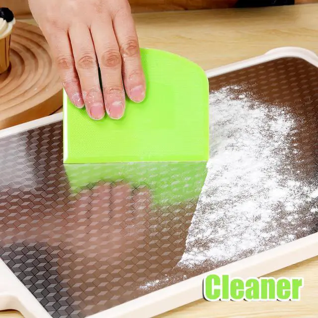 Alt view image 4 of 5 - 4 Pcs Dough ScraperBench Scraper,Bowl Scraper, for Bread Cake Dough Fondant IcingWhite, Green