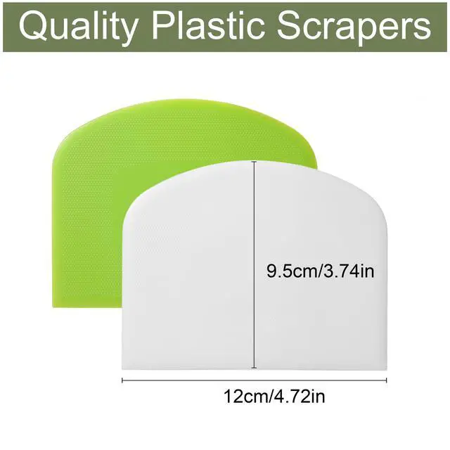 Alt view image 2 of 5 - 4 Pcs Dough ScraperBench Scraper,Bowl Scraper, for Bread Cake Dough Fondant IcingWhite, Green