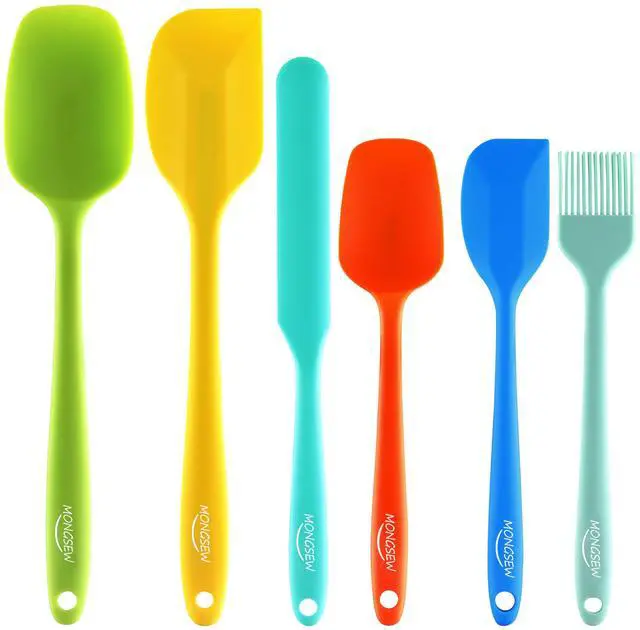 Main image of 6PCS Silicone Spatulas, Food Grade Heat Resistant Rubber Spatula Set, Kitchen Spatulas for Baking, Cooking and Mixing, BPA-Free, Dishwasher Safe (Set of 6, Multi Colors)