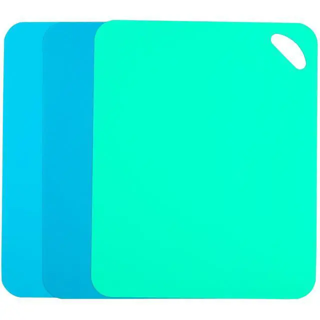 Main image of Plastic Flexible Cutting Mats for Kitchen, 3pcs Color Coded Chopping Board Set, Cutting Board Sheet for Kitchen Cooking, Dishwasher Safe 11.5x9"