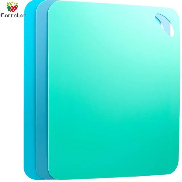 Alt view image 2 of 7 - Plastic Flexible Cutting Mats for Kitchen, 3pcs Color Coded Chopping Board Set, Cutting Board Sheet for Kitchen Cooking, Dishwasher Safe 11.5x9"
