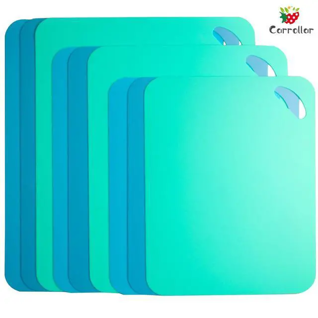 Alt view image 7 of 7 - Plastic Flexible Cutting Mats for Kitchen, 3pcs Color Coded Chopping Board Set, Cutting Board Sheet for Kitchen Cooking, Dishwasher Safe 11.5x9"