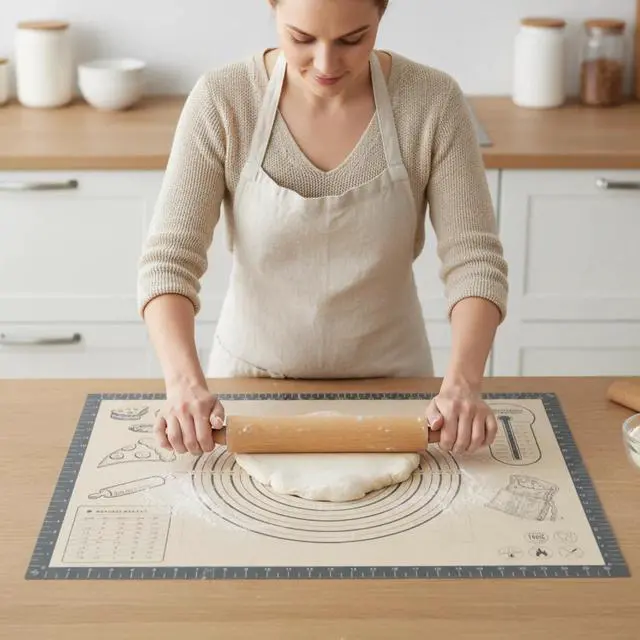 Alt view image 7 of 7 - Silicone Baking Pastry Dough Mat - 26x16Inch Extra Large Cookie Bread Rolling Mats Sheet, Nonstick Kitchen Counter Kneading Board,Thick Reusable Pie Cookies Pizza Fondant Making Matt Measurement(Gray)