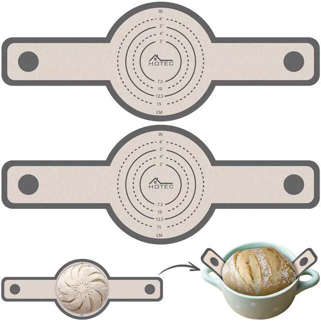 Main image of 2 Pcs Silicone Bread Sling for Dutch Oven, 0.7MM Thickened Heat Resistant to 500°F Non-Stick Baking Mat with Long Handle Easy to Transfer Sourdough Bread, Dutch Oven Liners Baking Supplies