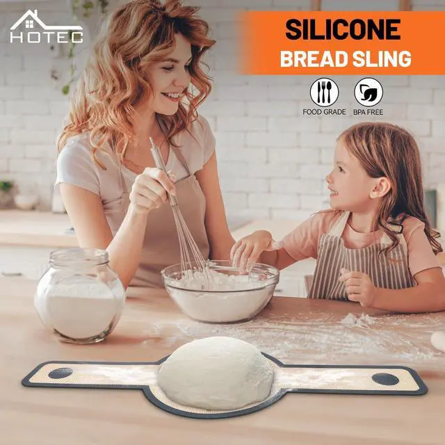 Alt view image 2 of 7 - 2 Pcs Silicone Bread Sling for Dutch Oven, 0.7MM Thickened Heat Resistant to 500°F Non-Stick Baking Mat with Long Handle Easy to Transfer Sourdough Bread, Dutch Oven Liners Baking Supplies