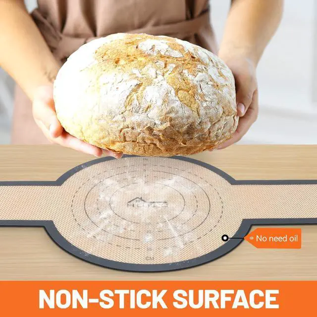 Alt view image 4 of 7 - 2 Pcs Silicone Bread Sling for Dutch Oven, 0.7MM Thickened Heat Resistant to 500°F Non-Stick Baking Mat with Long Handle Easy to Transfer Sourdough Bread, Dutch Oven Liners Baking Supplies