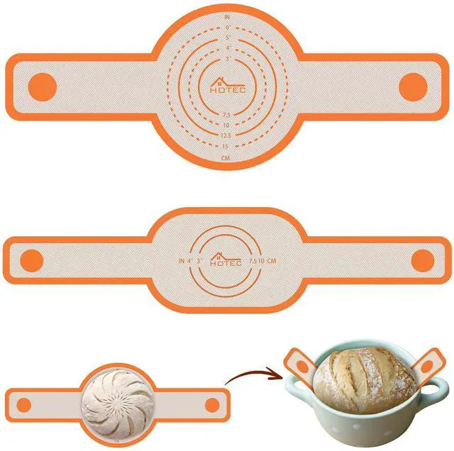 Main image of 2 Pcs Silicone Bread Sling for Dutch Oven, 0.7MM Thickened Heat Resistant to 500°F Non-Stick Baking Mat with Long Handle Easy to Transfer Sourdough Bread, Dutch Oven Liners Baking Supplies