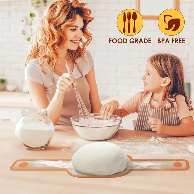 Alt view image 2 of 7 - 2 Pcs Silicone Bread Sling for Dutch Oven, 0.7MM Thickened Heat Resistant to 500°F Non-Stick Baking Mat with Long Handle Easy to Transfer Sourdough Bread, Dutch Oven Liners Baking Supplies