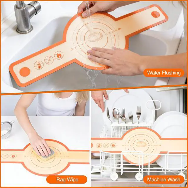 Alt view image 4 of 7 - Silicone Bread Sling for Dutch Oven, 2 PCS Non-Stick & Easy Clean Reusable Silicone Bread Baking Mats with Long Handles, Easy to Transfer Sourdough Bread