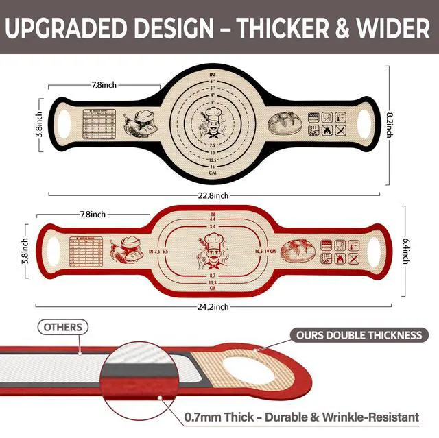 Alt view image 7 of 7 - Silicone Bread Sling for Dutch Oven, 2 PCS Non-Stick Reusable Bread Baking Mats with Long Handles, Seamless Design Easy to Transfer Sourdough Sling Silicone Sourdough Sling Dough (Round Gray/Oval Red)