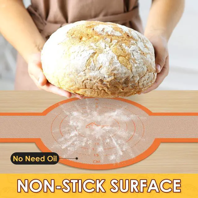 Alt view image 5 of 7 - 2 Pcs Silicone Bread Sling for Dutch Oven, 0.7MM Thickened Heat Resistant to 500°F Non-Stick Baking Mat with Long Handle Easy to Transfer Sourdough Bread, Dutch Oven Liners Baking Supplies