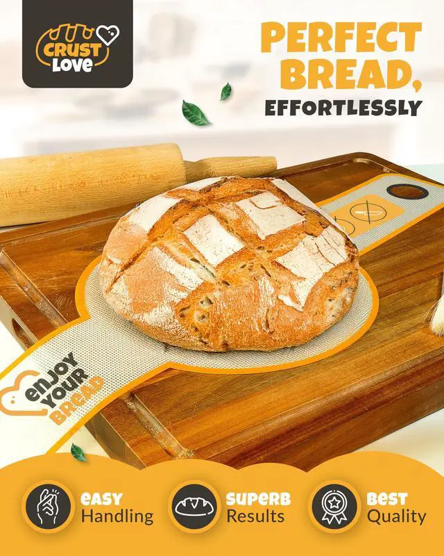 Alt view image 2 of 6 - Silicone Bread Sling for Dutch Oven Non-Stick Sourdough Sling & Baking Mat Reusable & Easy to Clean Heat Resistant to 480°F Silicone Sourdough Sling for Artisan Bread Baking Supplies